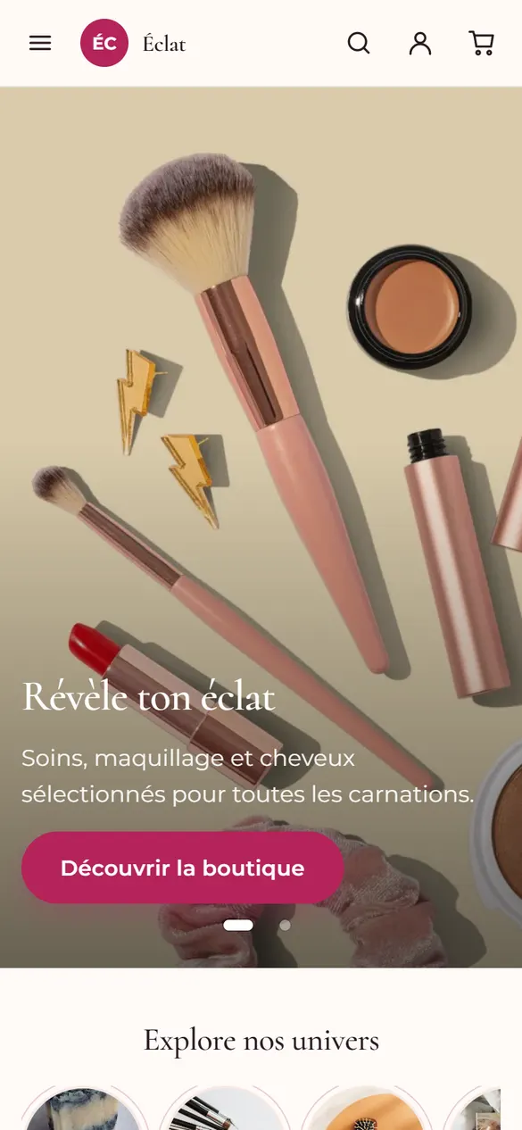 Thème Éclat sur téléphone