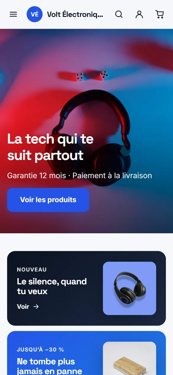 Thème Volt sur téléphone